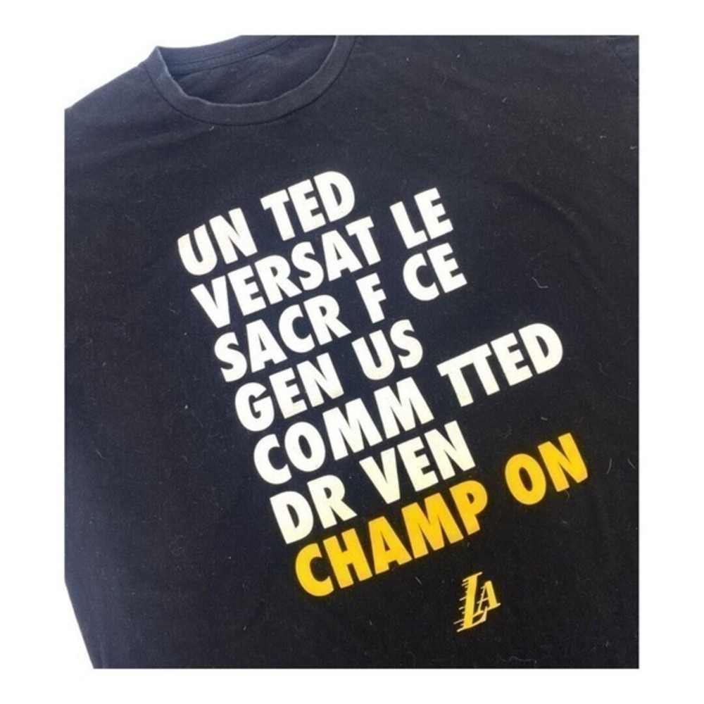 Lakers United Committed‎ Champion Opening Night 2018 Black Tee Extra Large